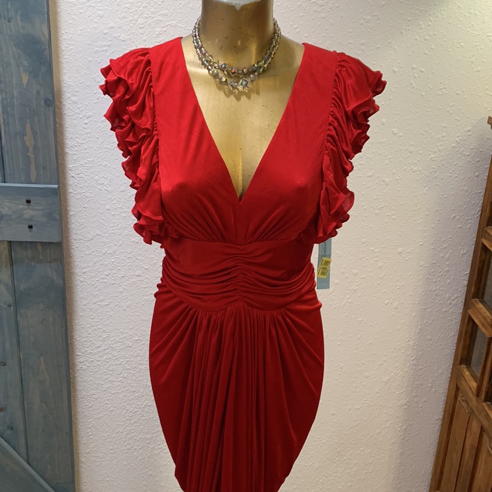 Antonio Melani Red Maxi Dress - semi formal - size Med. - Goddess Style - Picture 13 of 15